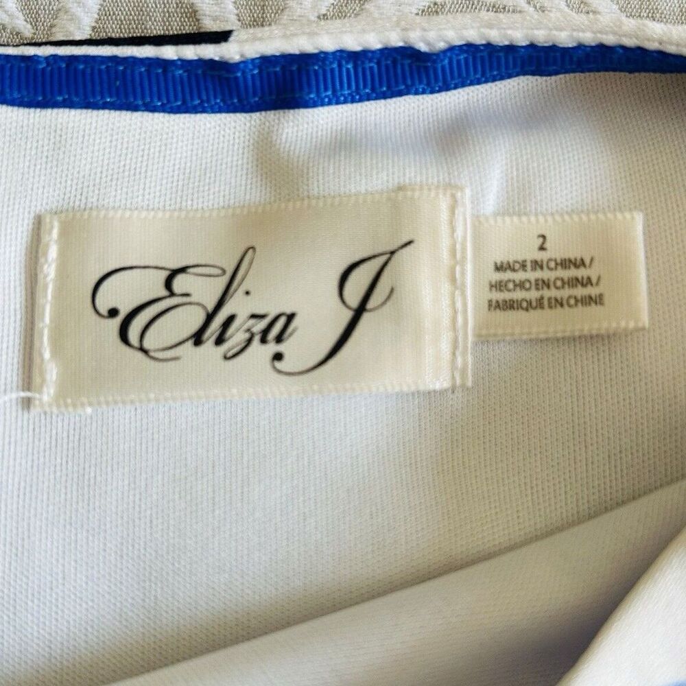 Eliza J Dress Women Size 2 Multicolor Stripe Jersey Career Business Casual Lined - Picture 3 of 15